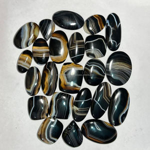 Cabujón de piedras preciosas con bandas negras naturales al por mayor, varios estilos, joyería suelta, fabricación de piedras preciosas, formas mixtas, venta de tamaños - Product Image 2