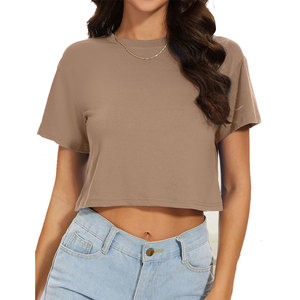 T-shirt court pour femme avec logo personnalisé, col rond, manches courtes, écologique, décontracté, formel, streetwear, pour l'été - Product Image 4