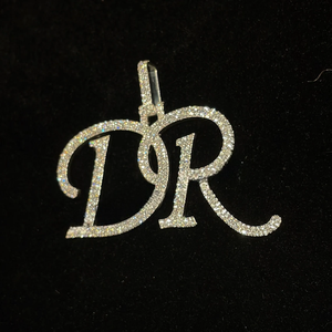 Luxury Moissanite Initial Letter Pendant Necklace Sparkling Iced Out Alphabet <b>Charm</b> <b>Silver</b> Hip Hop Jewelry Gift Unisex Style - Product Image 3