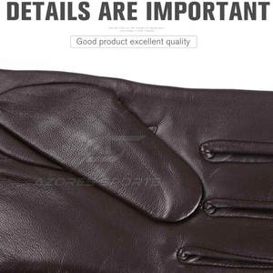 Gants en cuir premium pour hommes - Gants d'hiver doux et chauds compatibles avec les écrans tactiles, design écologique longueur poignet, style décontracté, doublure en polyester - Product Image 6