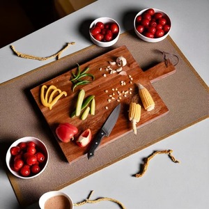 Planche à découper en bambou, acacia et hêtre écologiques, avec poignée, passe au lave-vaisselle, antidérapante, durable, non toxique, pour la cuisine - Product Image 5