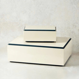 Decorative Organizer with Matching Lid Elegant <b>Vanity</b> Desk and Coffee Table Decor for Stylish Home Modern Lacquer Storage Box - Product Image 2