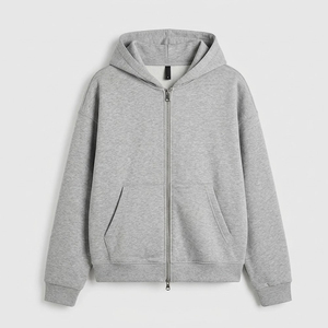 Survêtements d'hiver amples et vierges pour hommes, 100% coton molletonné, zippés, coupe-vent, avec impression de logo personnalisée, fabriqués en usine - Product Image 6