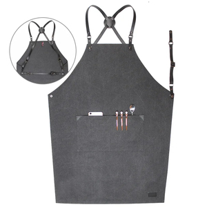 Delantal de Trabajo HARAZ INTERNATIONAL HRE-96 Unisex de Cuero Genuino Marrón con Diseño Cruzado en la Espalda, Antipolvo, Detectable por Rayos X, Múltiples Bolsillos - Product Image 4
