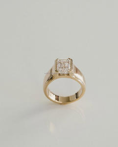 Anillo Vintage de oro de 14 quilates en forma de Esmeralda con IGI/GIA Lab Grown Diamond para compromiso/boda/aniversario grandes regalos de fiesta - Product Image 3