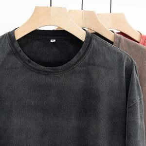 Nueva Camiseta de Algodón 100% con Corte Regular y Diseño Sólido 2026, Lavado Ácido Personalizado, Ropa Urbana para Hombre, 220 Gramos - Product Image 5