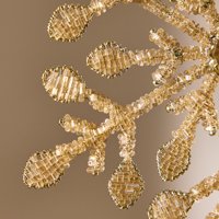 Décoration de Noël pour le sommet de l'arbre : Étoile en fil métallique avec flocon de neige perlé doré, pour la maison et les fêtes