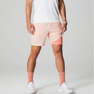 Best Selling High Quality Solid <b>Mid</b> Waist Double <b>Layer</b> Shorts Custom Made Casual Wear Men - Product Image 3