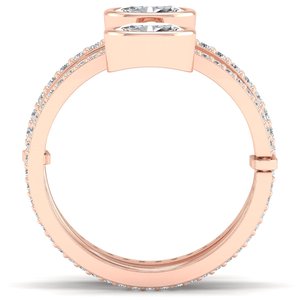 Anillos de compromiso REYES de alta calidad en plata de ley 925 con baño de oro de 14K y moissanita, diseño clásico, joyería fina para mujer. - Product Image 4