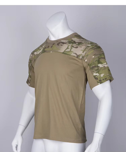 เสื้อยืดผู้ชายผ้าฝ้าย 100% แบบยุทธวิธี พร้อมโลโก้ กันยับ สำหรับเดินป่า ล่าสัตว์ ฝึกซ้อม ดีไซน์ถักแบบลำลอง - Product Image 5