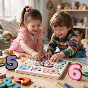 Toysaga Puzzle en bois avec chiffres 0-10, jouet éducatif pour 2-4 ans, unisexe - Product Image 6