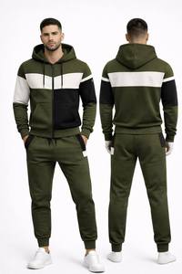 ชุดเซ็ตแทรคสูทสีสันตัดกันแบบยูนิเซ็กซ์ เสื้อฮู้ดซิปและกางเกงจ็อกเกอร์เข้าชุด สไตล์สตรีทแวร์ - Product Image 4