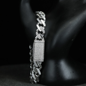 Factory Wholesale 15mm Iced Out Cuban Link Bracelet 925 Silver Platinum Plated Moissanite GRA Certificate Hip Hop <b>Gift</b> Jewelry - Product Image 1