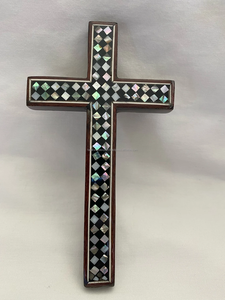 Incrustaciones de nácar hechas a mano de calidad est, Cruz religiosa de madera, colgante de pared, incrustaciones de hueso, Cruz Santa, hogar, oficina, tienda, Iglesia FWE - Product Image 4