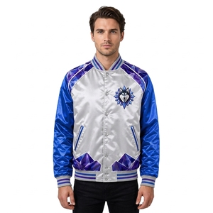 Custom Satin Varsity Bomber for Men Women with Personalized Chest Logo Sleeve <b>Patches</b> and <b>Back</b> Embroidery OEM Supplier - Product Image 1