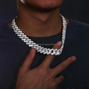 Chaîne en argent sterling 925 glacée de qualité supérieure de 14mm cloutée de diamants moissanite Hip Hop personnalisé bijoux les plus vendus - Product Image 5