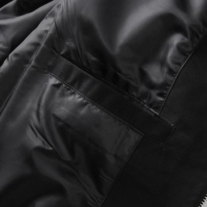 Men's <b>Black</b> PU Leather Crew Neck Hooded Quick Dry Breathable Streetwear Style Regular Length Solid Color Regular Sleeve Autumn - Product Image 4