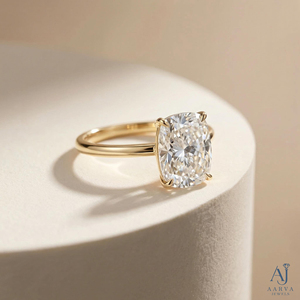 Anillo de compromiso de moissanita con corte cojín y banda solitaria en plata chapada en rodio con engaste invisible para mujer, regalo para fiesta de bodas - Product Image 2
