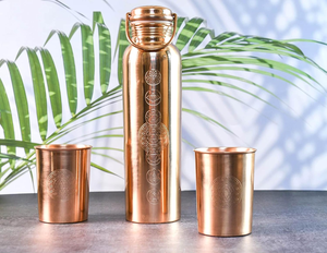 Botella de Agua de 1000 ml, 100% Cobre Puro, Diseño Nuevo, 99.12% de Pureza, Color y Logotipo Personalizables, Regalo Promocional Ecológico, Instant Traders - Product Image 4