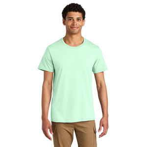 T-shirt pour homme à manches courtes vert menthe, col rond, polyester/coton, coupe classique, séchage rapide, impression personnalisée en gros, logo sur le tee-shirt - Product Image 2