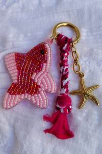 Luxury Artisan Eco-Friendly Classic Beaded Embroidery <b>Keychain</b> Beautiful Handmade Purse Pendant - Product Image 3