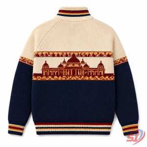 Veste en tricot côtelé personnalisée, pull jacquard à fermeture éclair intégrale, cardigan, logo personnalisé, OEM, ODM, fabricant de tricots en gros - Product Image 2