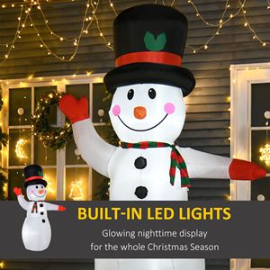 Pupazzo di Neve Gonfiabile per Decorazioni Natalizie da Giardino, 8 Piedi con Luci LED per Esterni - Product Image 4