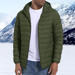 Factory Direct Unisex Hooded Puffer Jacket 100% Cotton Lightweight Warm Fabric Insulated Winter <b>Coat</b> Outdoor Activities - Product Image 1
