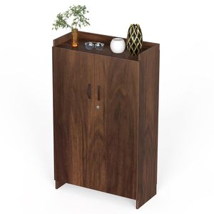 Zapatero alto de madera de ingeniería Saleem International con 2 puertas y cerradura, organizador de calzado con capacidad para 24 pares - Product Image 4