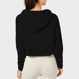 Best Selling Premium Quality Women Crop Top Hoodies Solid Color Crop Top Hoodies For Online Sale - Product Image 2