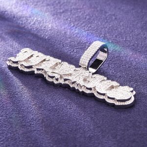 Colgante de Letra Unisex Estilo Hip Hop con Diamantes de Imitación Cultivados en Laboratorio, Chapado en Oro Sólido de 14K y Aleación de Zinc - Product Image 3