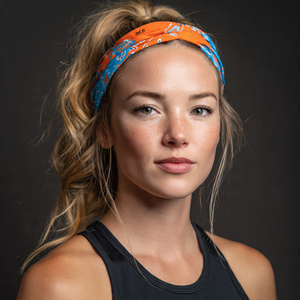 Bandeaux de sport pour femme 100% polyester à sublimation pour queue de cheval, pour l'entraînement, le jogging, la course et le fitness - Product Image 2