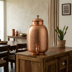 Distributeur d'eau en cuivre martelé artisanal avec couvercle et robinet pour la maison, l'hôtel, le restaurant, la restauration, les fournisseurs en gros - Product Image 2
