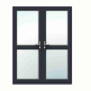 Porte d'entrée de sécurité moderne en aluminium à double vitrage, design personnalisé, surface finie, pour entrepôt ou salle de bain, portes battantes - Product Image 2