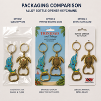 Porte-clés décapsuleur tortue en alliage doré de Trinité-et-Tobago, souvenir de voyage, cadeau, vente en gros