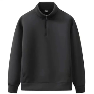 Sweat-shirt moderne à col montant pour homme avec fermeture éclair quart de tour, en coton épais de qualité supérieure, pull décontracté, streetwear d'hiver, services OEM - Product Image 6