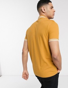 Polo en coton uni à manches courtes pour homme avec col boutonné, style décontracté, coupe classique, jaune - Product Image 4