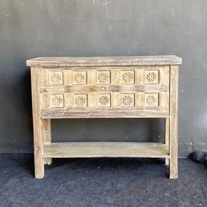 Mesa Consola de Madera Tallada con Motivos Florales, Colección Exclusiva, Arte Antiguo del Himalaya - Product Image 1