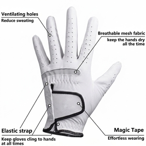 Guantes de Golf de Piel Genuina de Alta Calidad para Mano Izquierda, Transpirables y de Secado Rápido para un Agarre Cómodo, Equipo Deportivo - Product Image 2