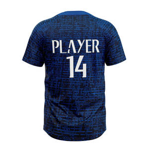 Maillot de baseball personnalisé pour homme à deux boutons, design coupé-cousu, lettres et numéros en twill, durable, anti-humidité, uniforme d'équipe - Product Image 2