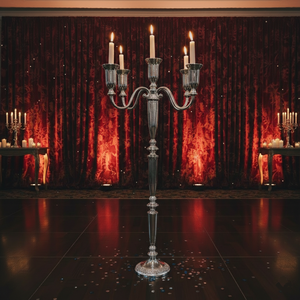 5 Arms Aluminum Candelabra for Home Floor Decoration Silver Plated Tall Luxury Design Wedding Centerpiece Handmade Candelabra - Product Image 3