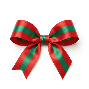 Cinta de Raso Satinada de 25mm con Franja Central Roja y Verde para Envolver Regalos de Navidad, Lazos de Floristería, Decoración de Fiestas y Embalaje al por Mayor - Product Image 3