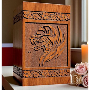 Handcrafted Wooden Cremation Urn: Tree & Bee Carving, Personalized <b>Memorial</b> <b>Box</b> urn <b>Memorial</b> <b>Keepsake</b> by AYAANS - Product Image 5