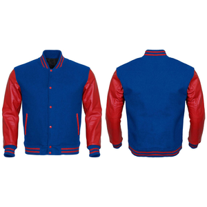 Chaquetas Varsity Personalizadas al por Mayor para Hombre, Talla Grande, Estilo Universitario, de Lana con Mangas de Cuero, para Equipos de Béisbol - Product Image 5