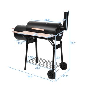 Griglia a Carbone Mobile in Fusto d'Olio per Cene all'Aperto, Elegante Barbecue per Intrattenimento all'Aperto - Product Image 6