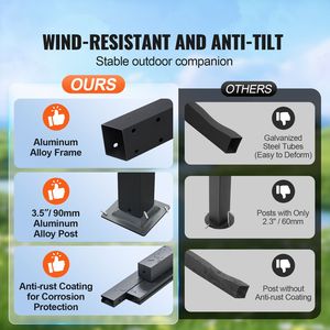 Pergola Retrattile da Esterno 3,6m x 4,8m con Tettoia in Alluminio, Pergola Moderna Parasole con Palo in Metallo - Product Image 2