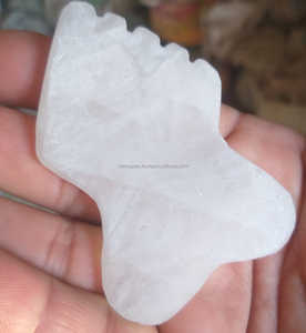 Vente en gros d'agate de jade blanche naturelle de qualité supérieure Contour fait main cristal Gua Sha massage ergonomique du visage peau sculptée amour - Product Image 4