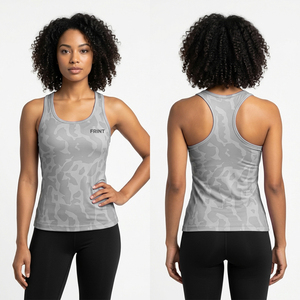 Nueva Camiseta sin Mangas Ligera para Mujer, Estilo Racerback, Ajustada, de Spandex/Poliéster, de Secado Rápido, Antibacteriana, para Verano, Personalizable para Yoga - Product Image 1