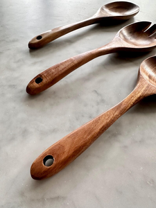 Cucharas de Madera de Teca para Ensalada – Juego de 3 Piezas para Servir - Product Image 6