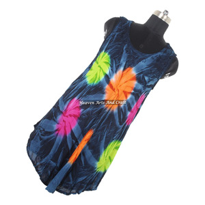 Robe parapluie en rayonne indienne tie-dye pour femme, design coloré, idéale pour la plage, vente en gros - Product Image 3
